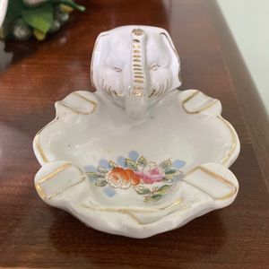 Ceramic Elephant Ash Tray/Trinket Dish Marked Japan